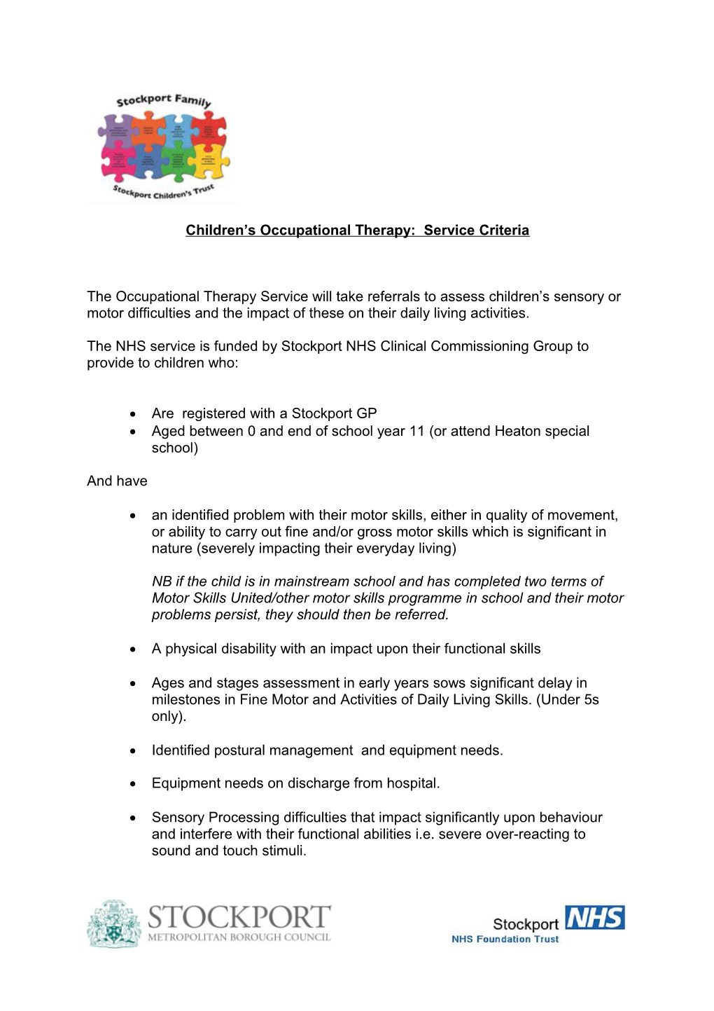 Occupational Therapy Stockport