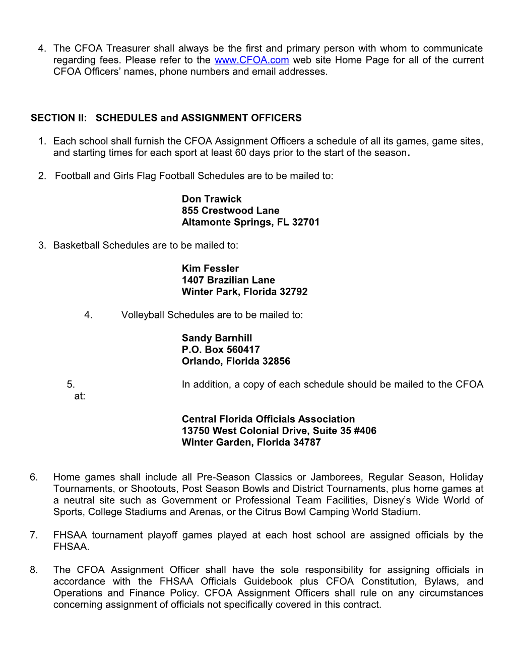 Central Florida Officials Association, Inc