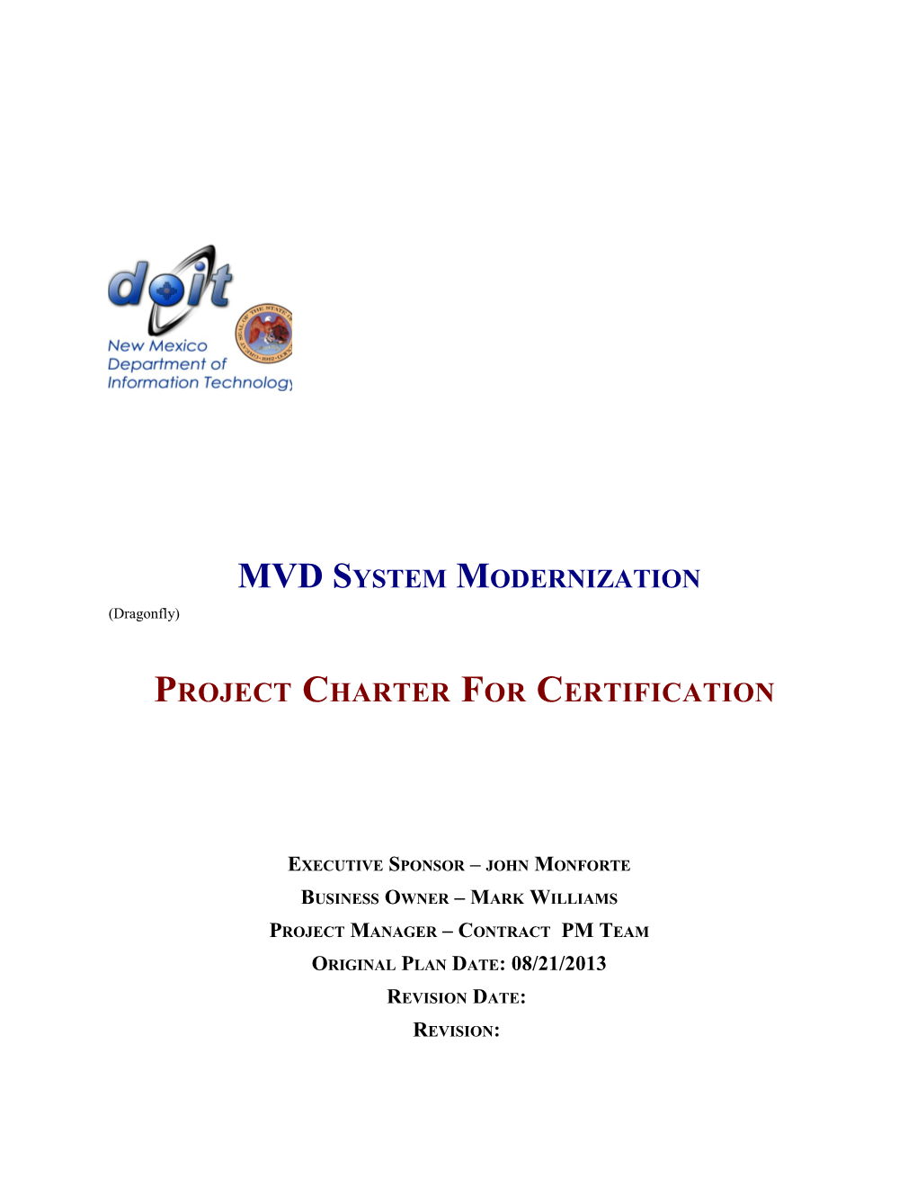 Project Charter for Certification