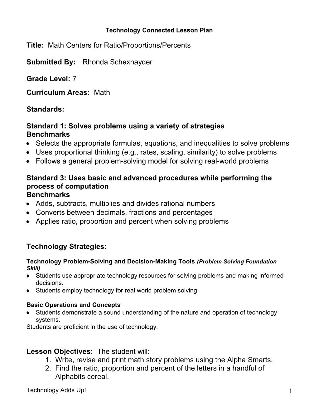 Technology Connected Lesson Plan s2