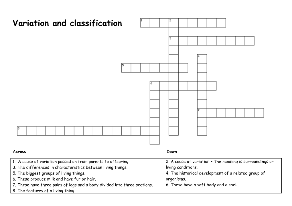 Variation and Classification Variation and Classification