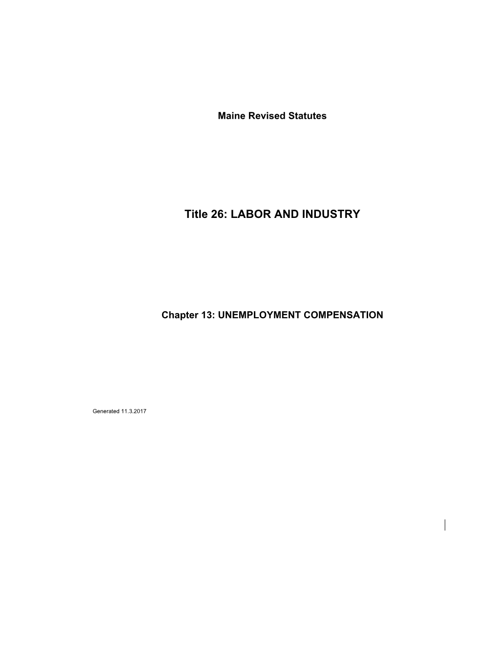 Title 26: LABOR and INDUSTRY s1