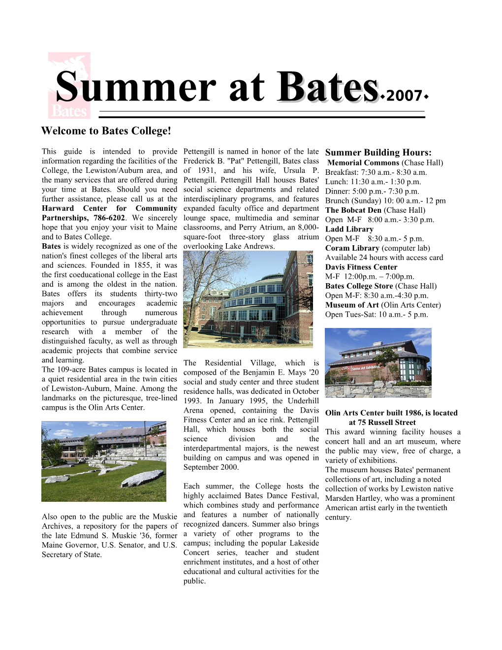 Summer at Bates 2002