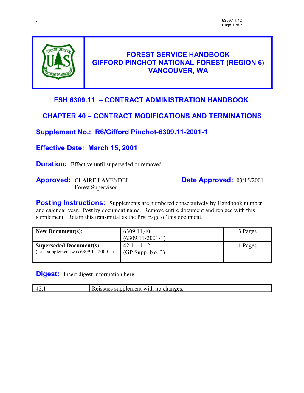 Fsh 6309.11 Contract Administration Handbook