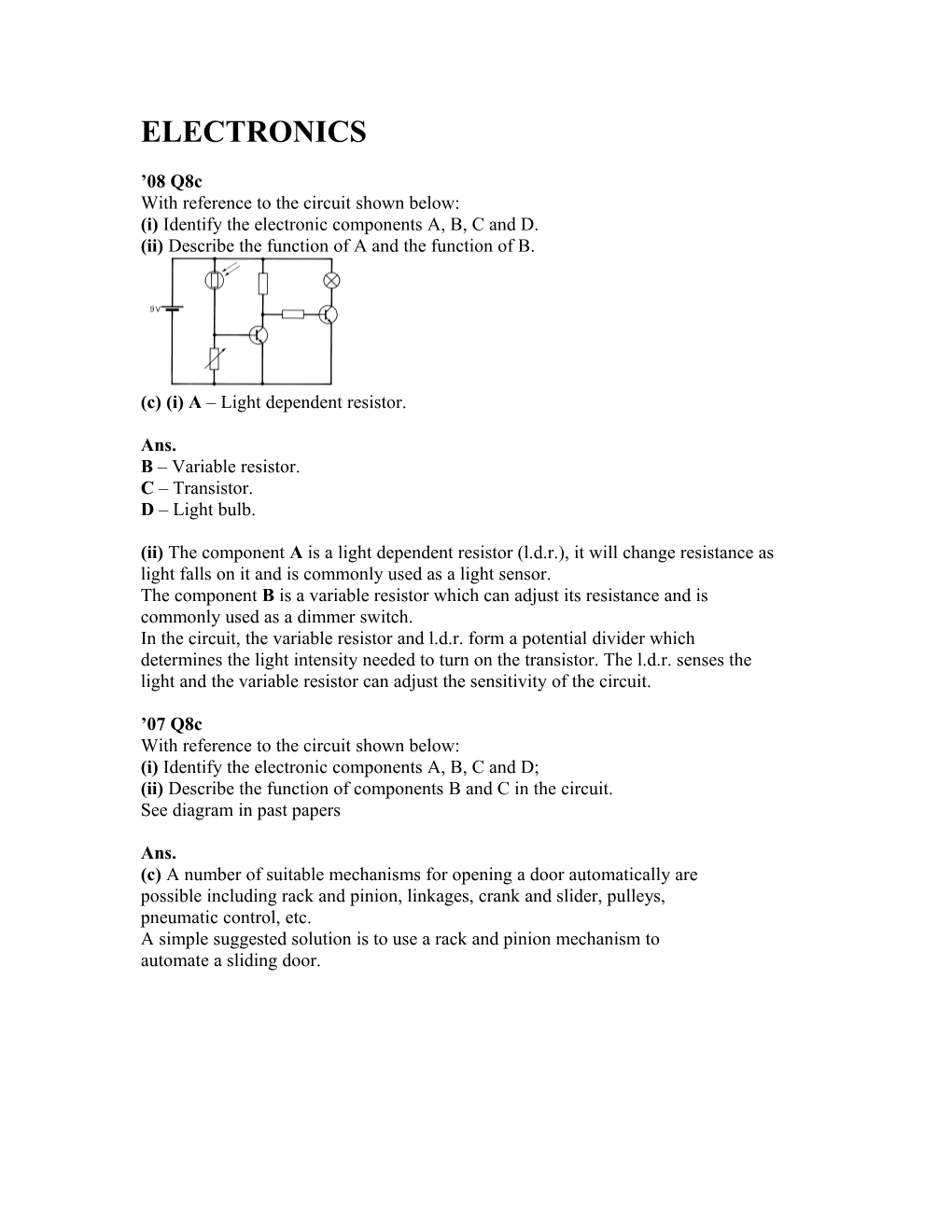 With Reference to the Circuit Shown Below