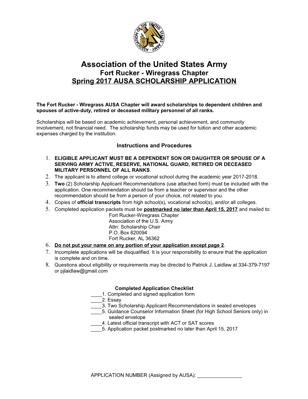 Association of the United States Army Fort Rucker - Wiregrass Chapter