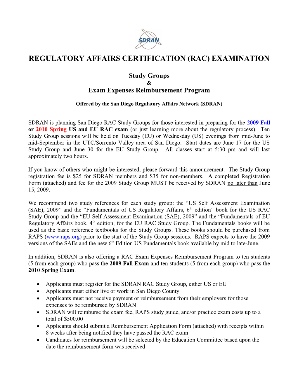 Regulatory Affairs Certification Examination