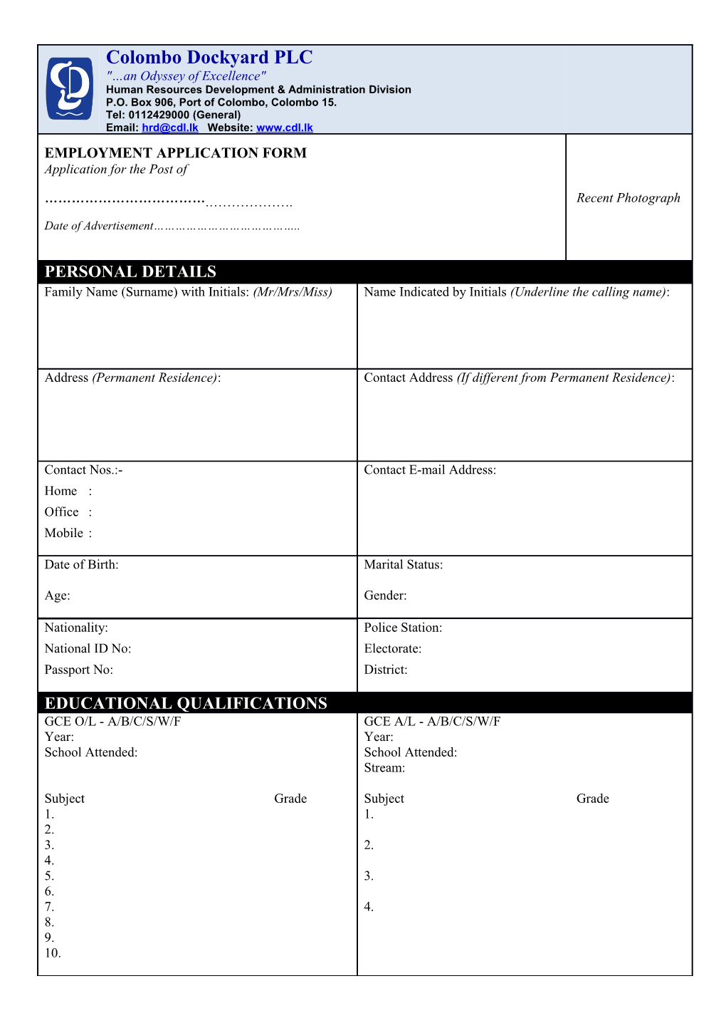 Employment Application Form s5