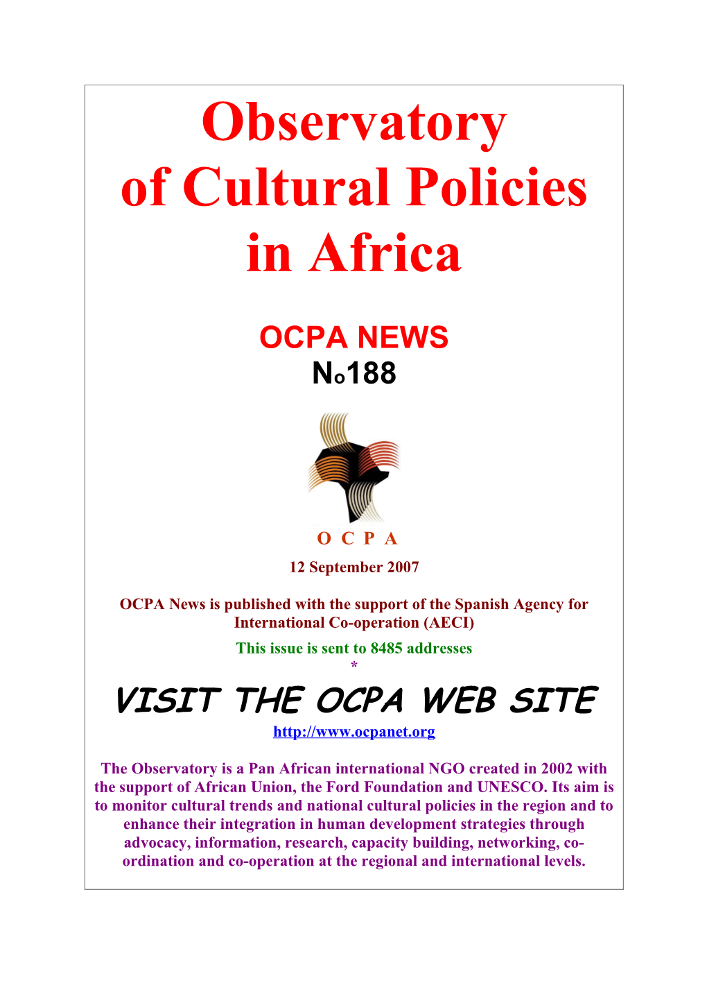 Observatory of Cultural Policies in Africa s3