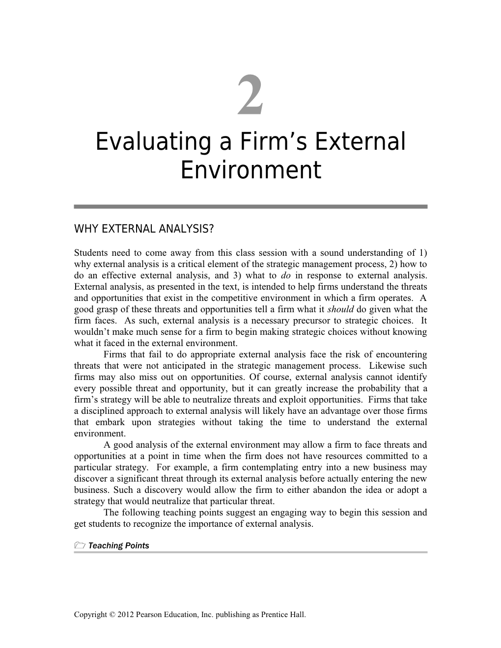 Evaluating a Firm S External Environment