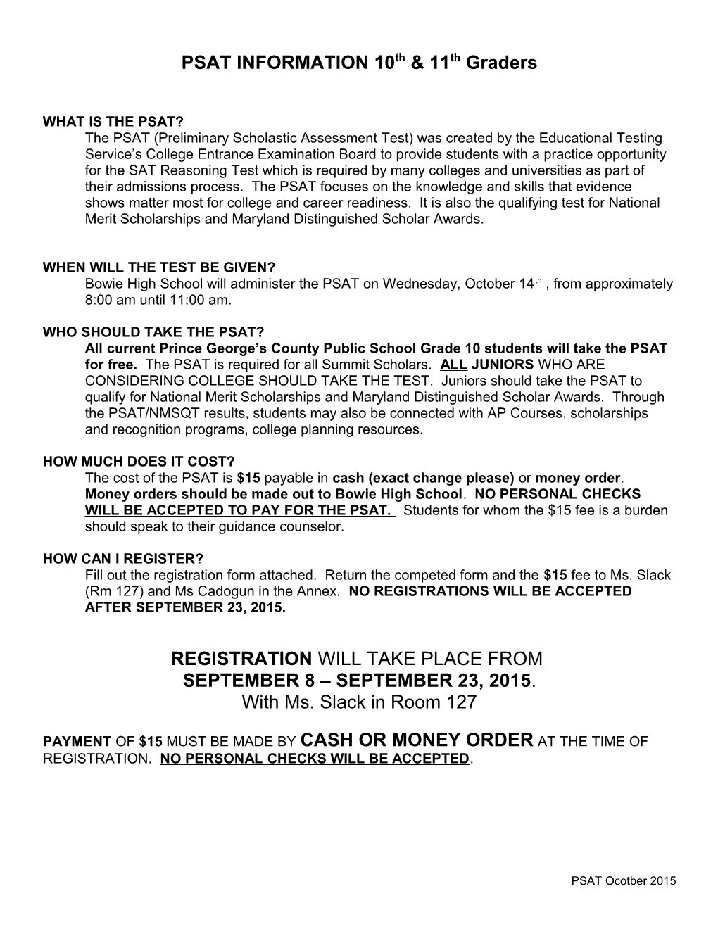 Psat Registration Form