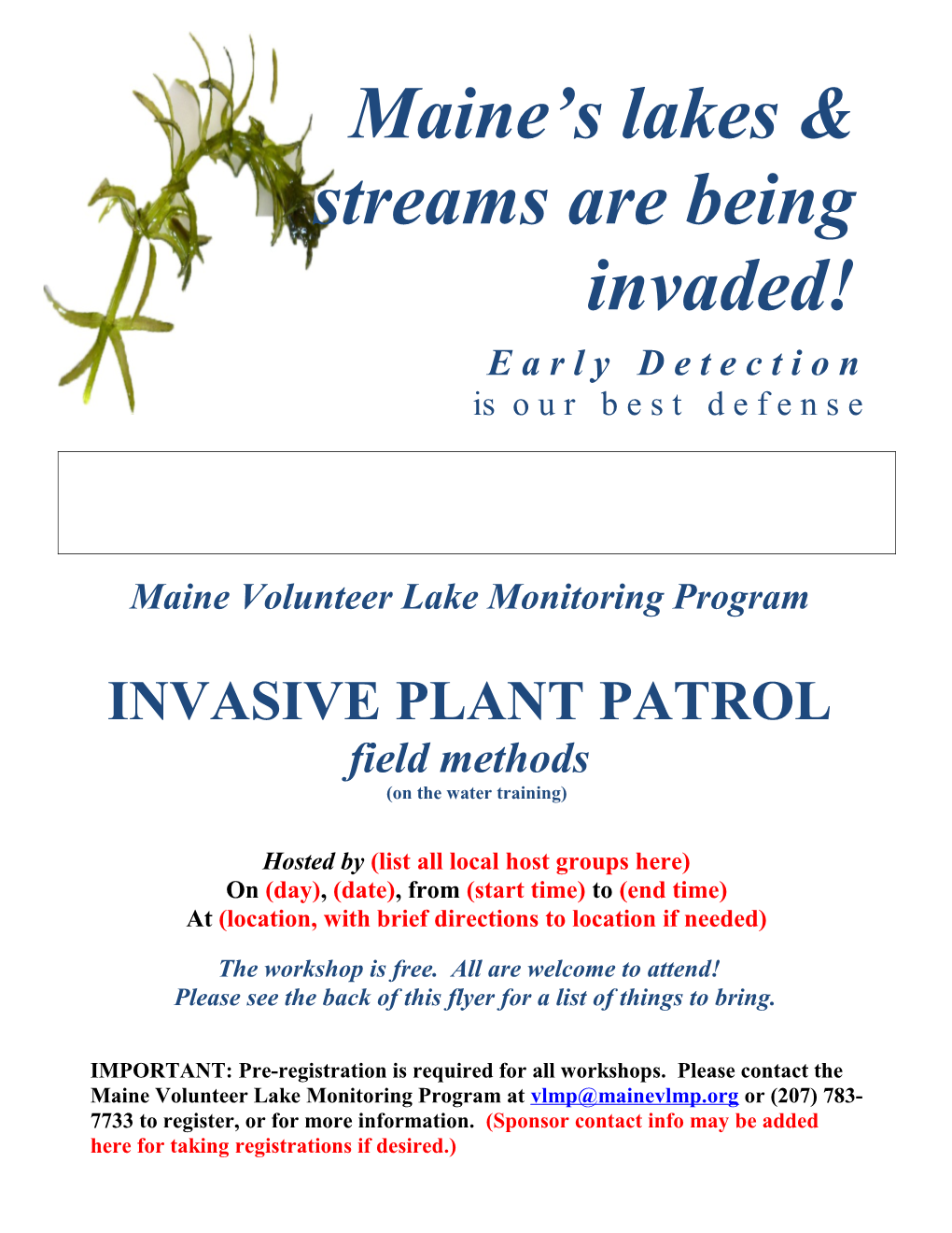 Invasive Plant Patrol Workshops 2003