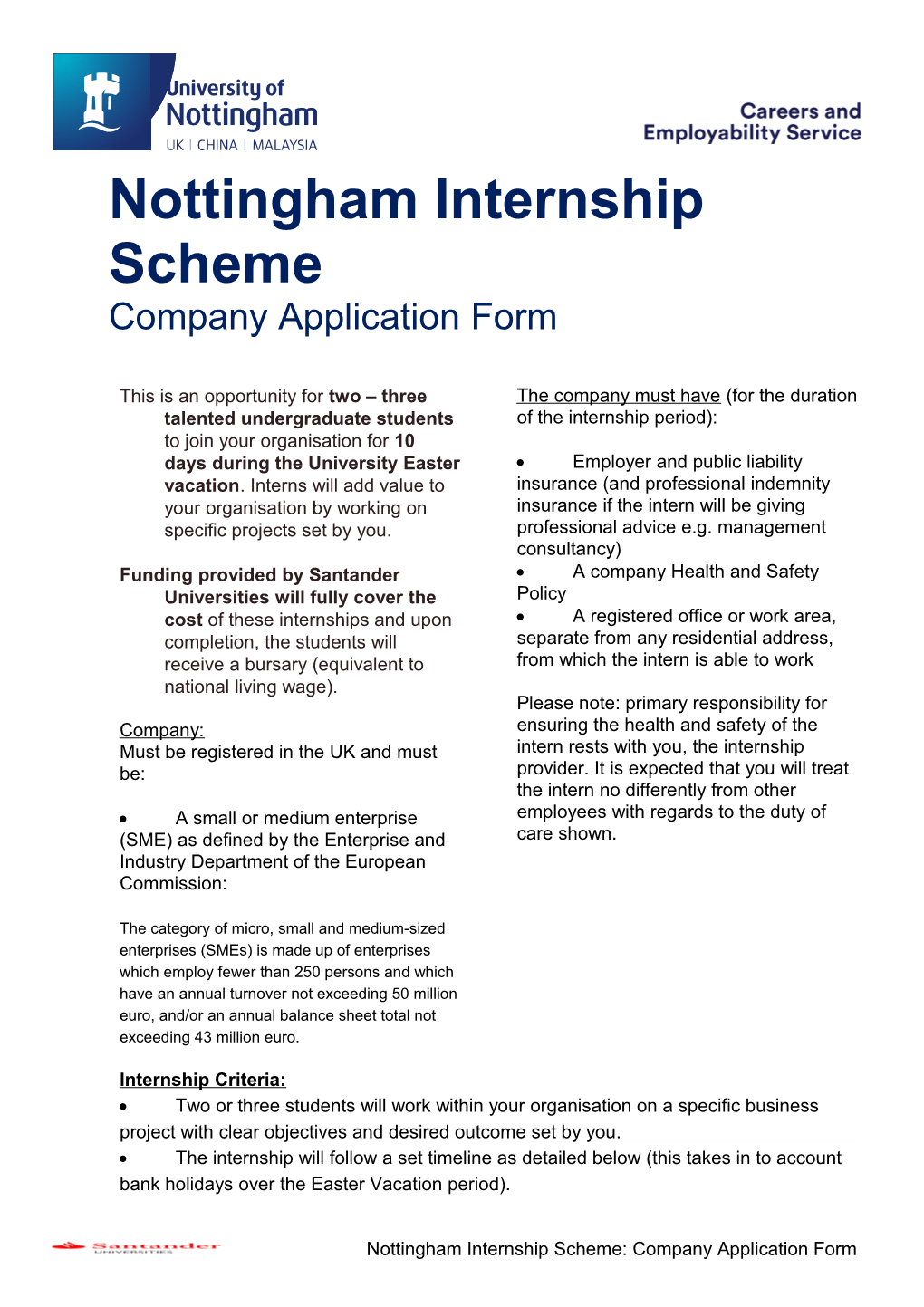 Nottingham Internship Scheme