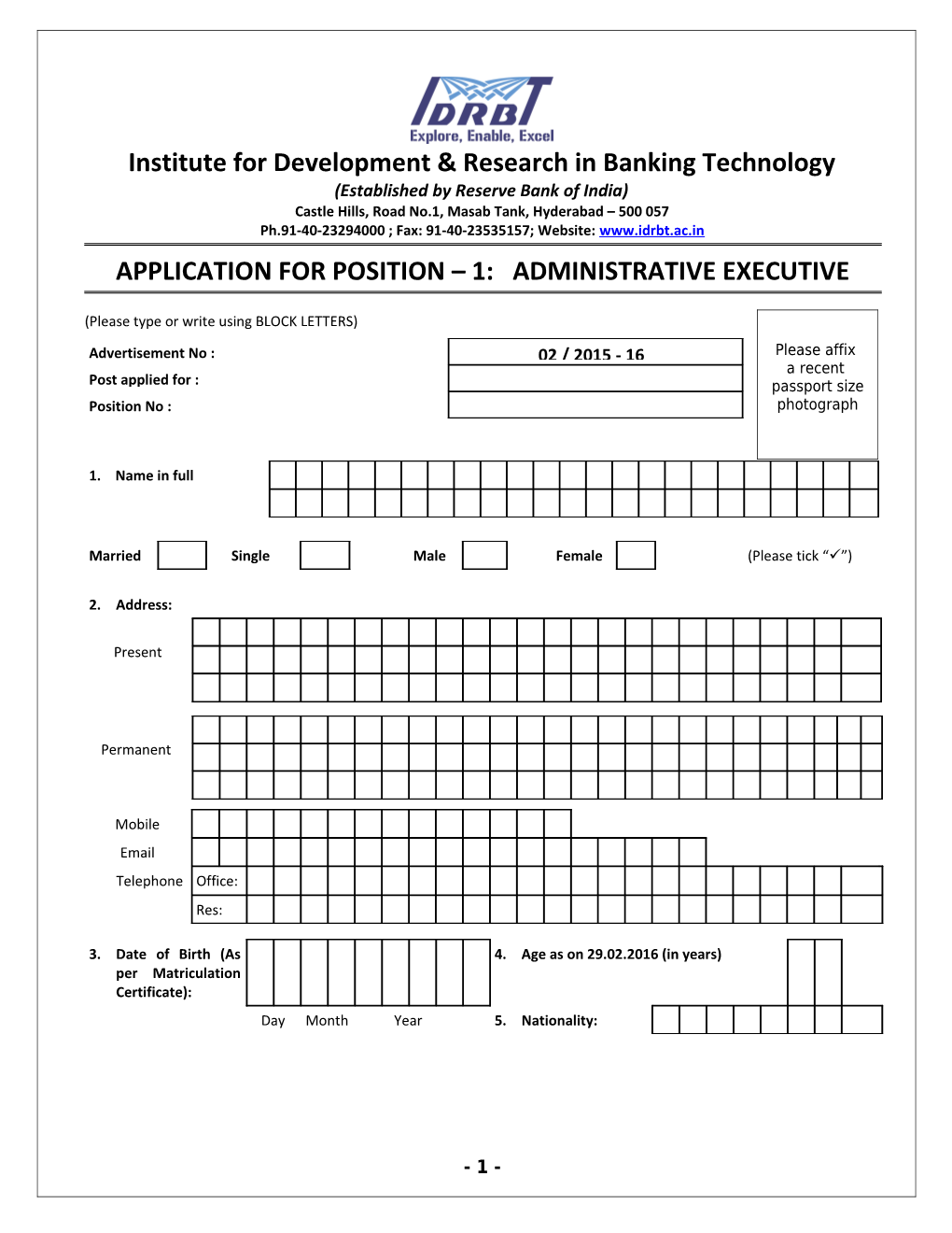 Application for Appointment Of