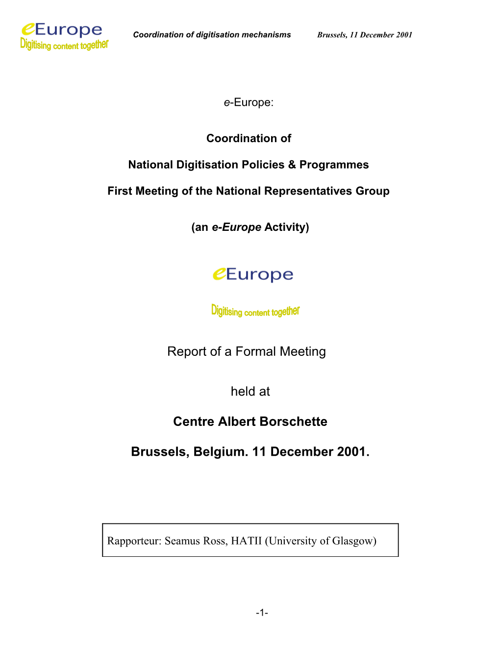National Digitisation Policies & Programmes
