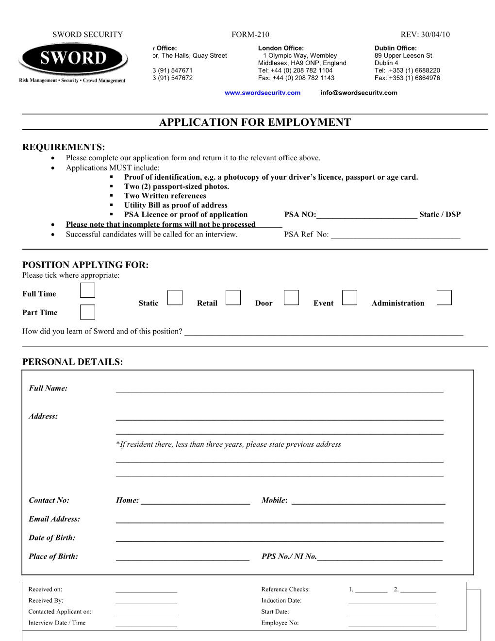 Application for Employment s17