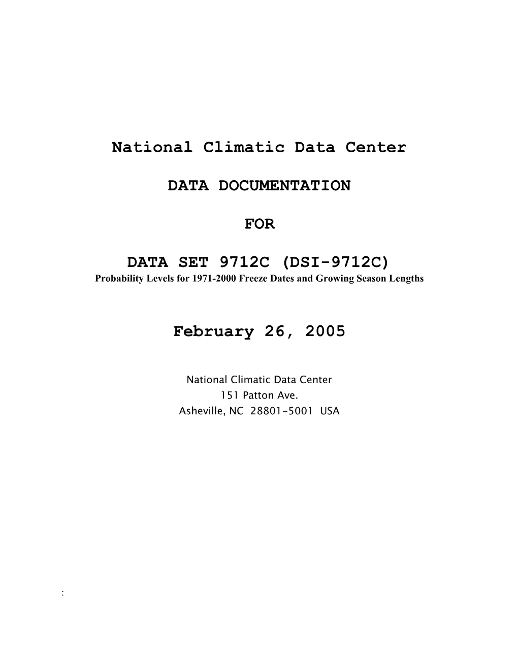 National Climatic Data Center