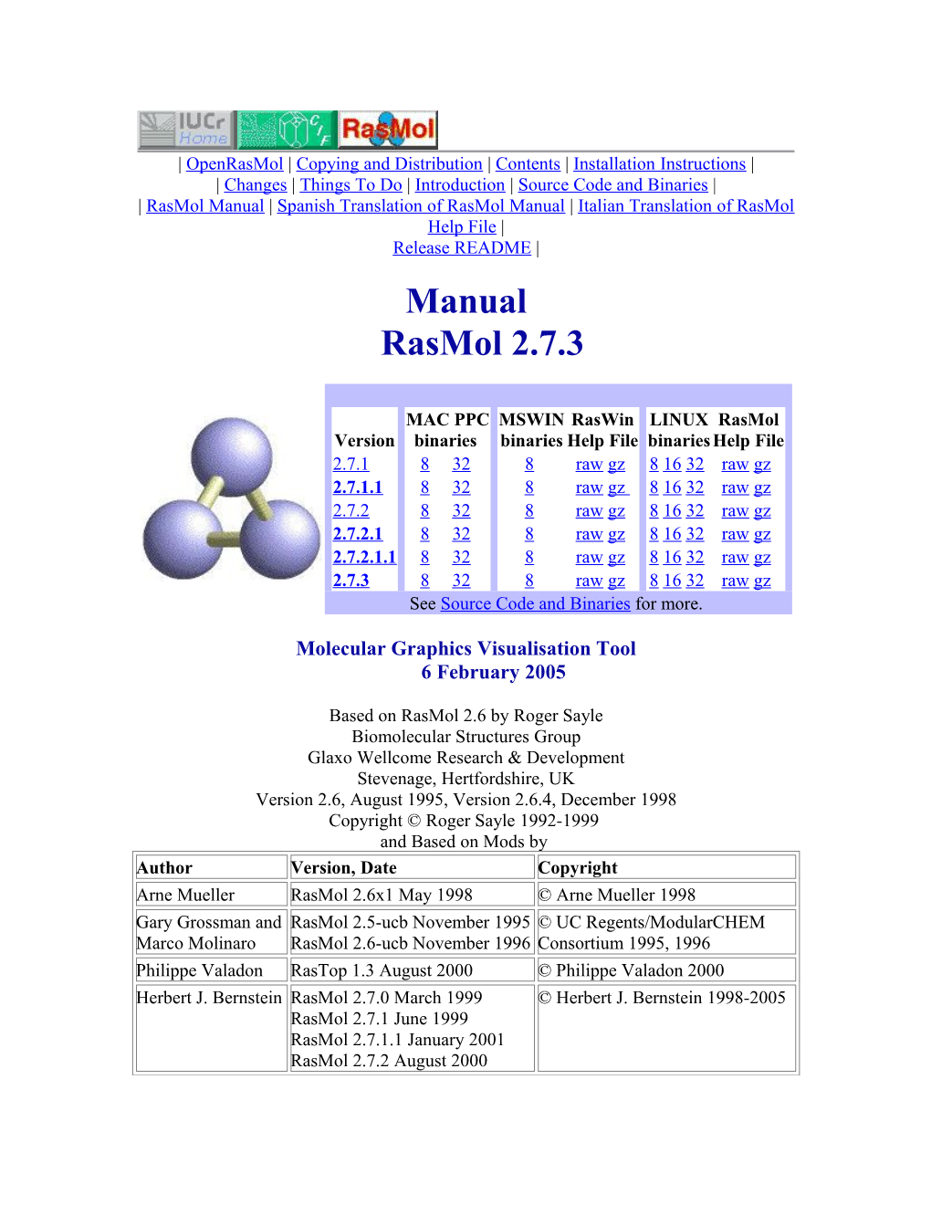 Molecular Graphics Visualisation Tool6 February 2005