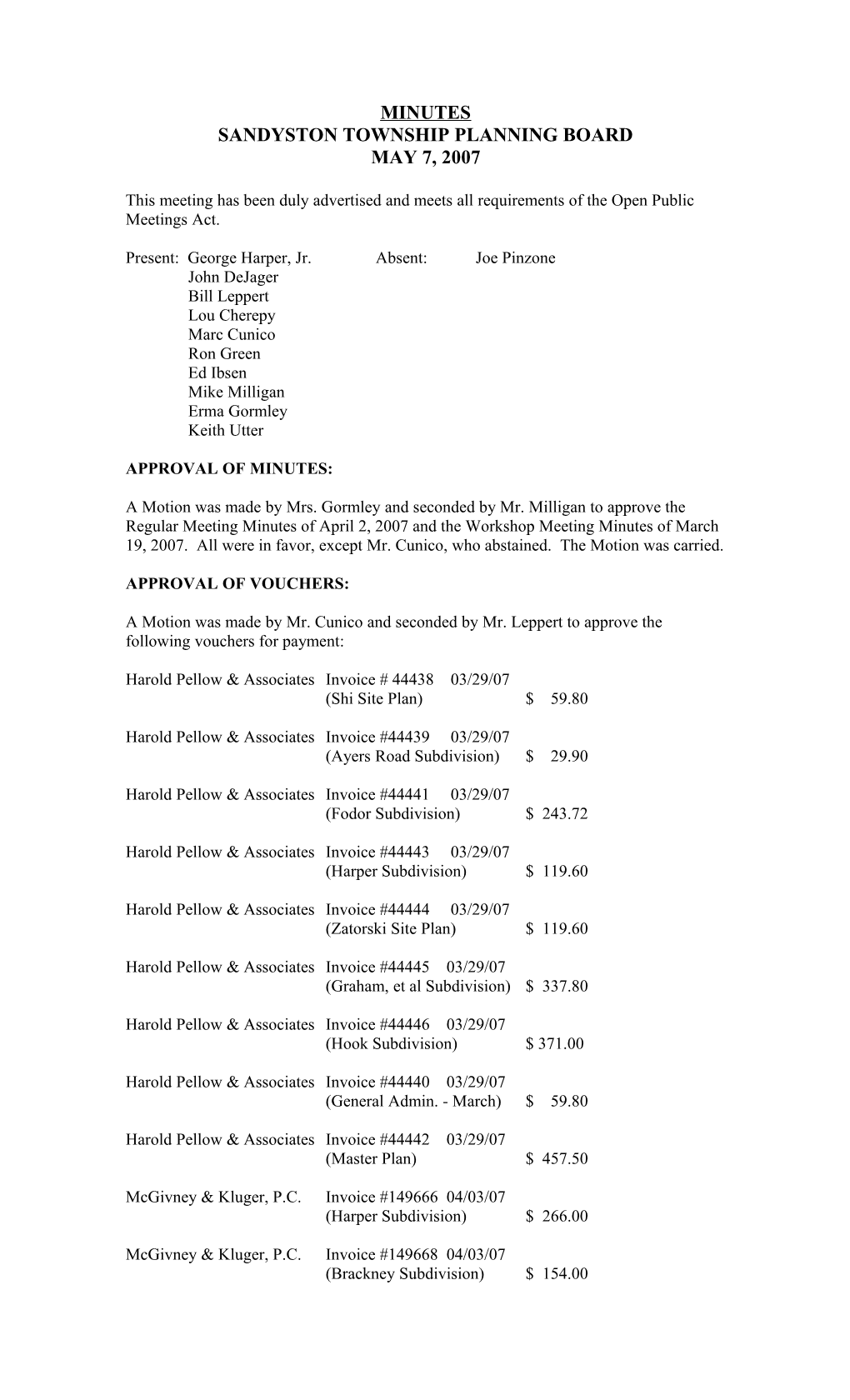 Sandyston Township Planning Board s4