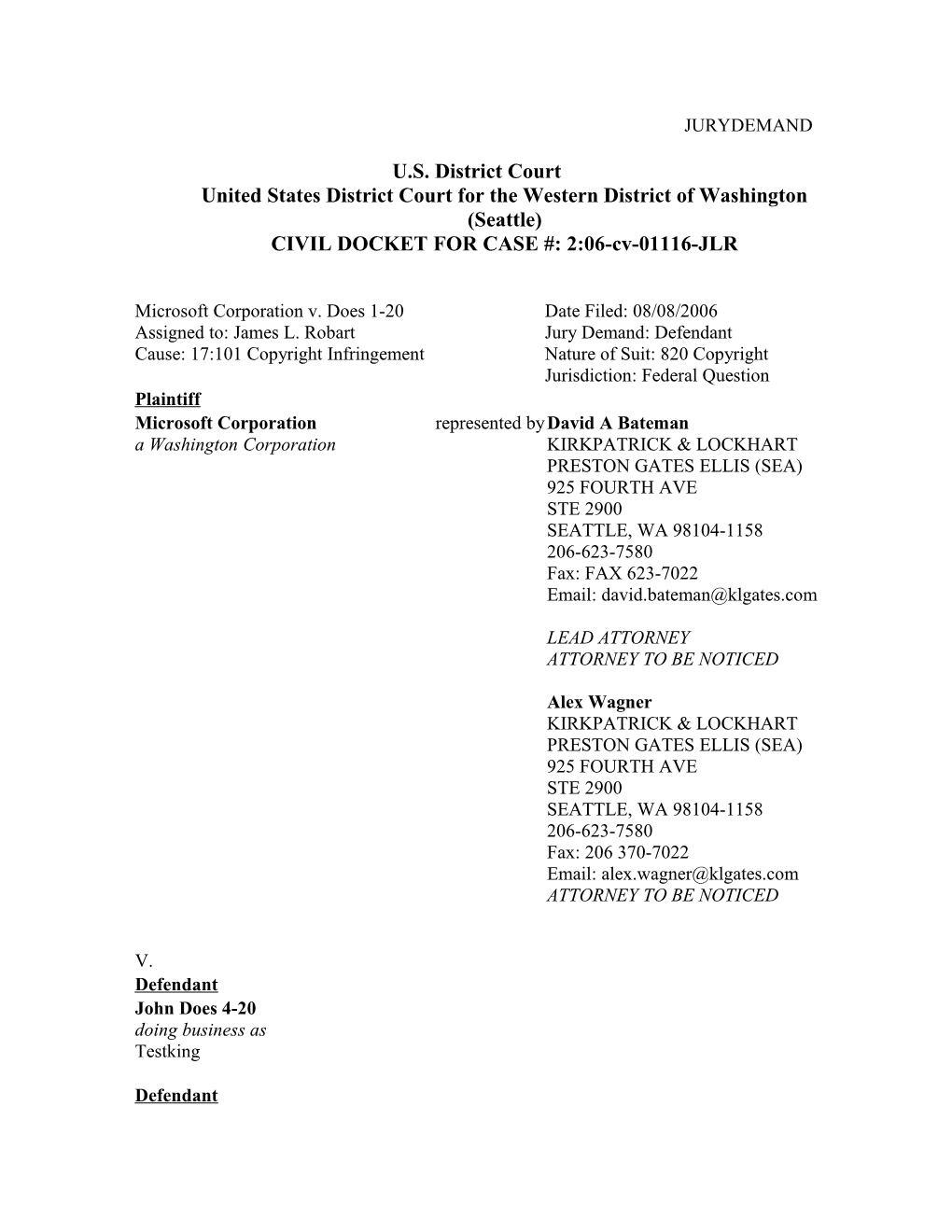 U.S. District Courtunited States District Court for the Western District of Washington