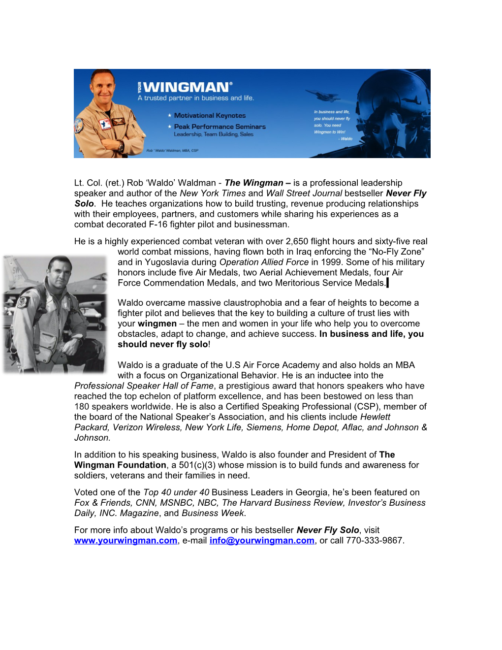 Rob Waldo Waldman - the Wingman - Teaches Associations and Corporations How to Build Trusting