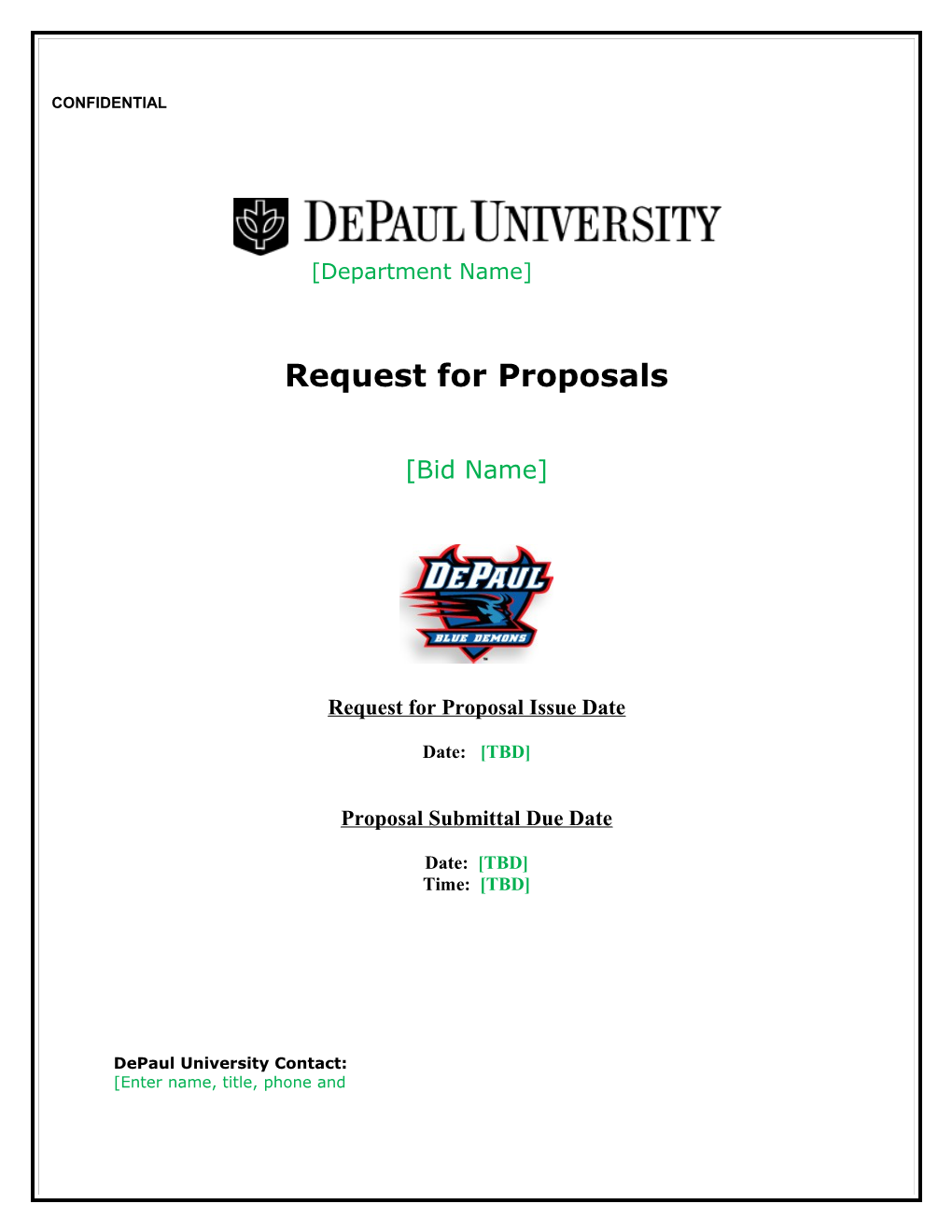 Request for Proposal Issue Date