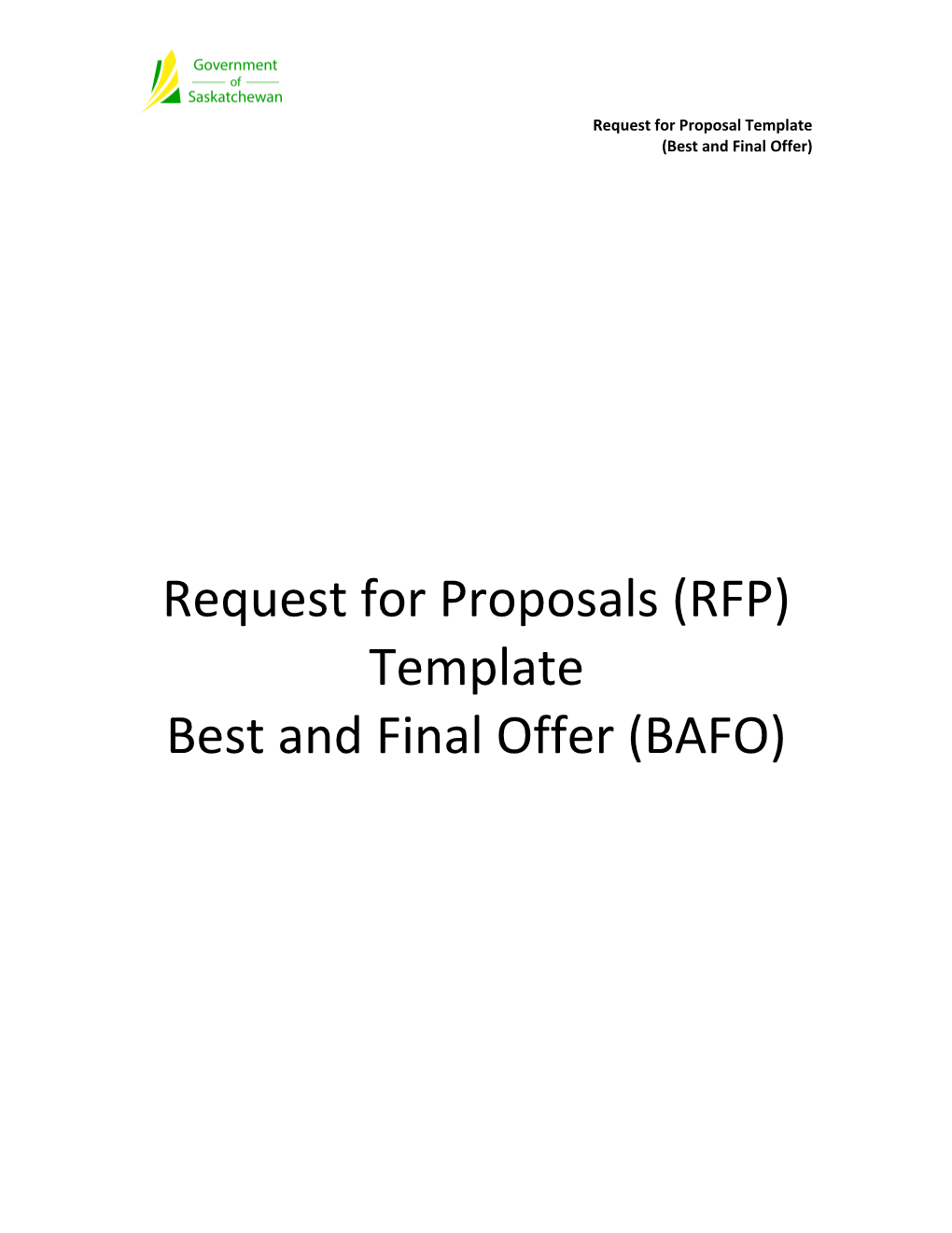 Request for Proposals (RFP) Template