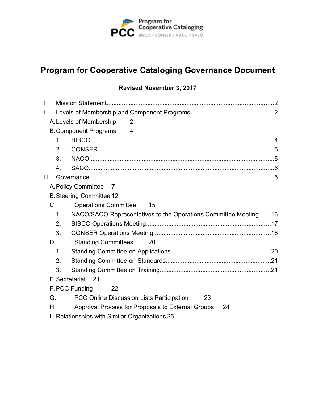Program for Cooperative Cataloging Governance Document