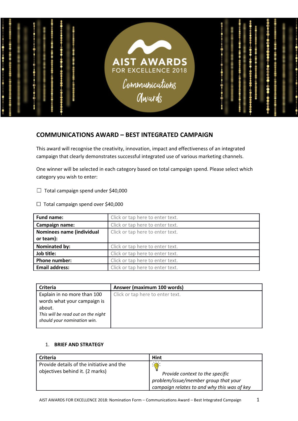 Communications Award Best Integrated Campaign