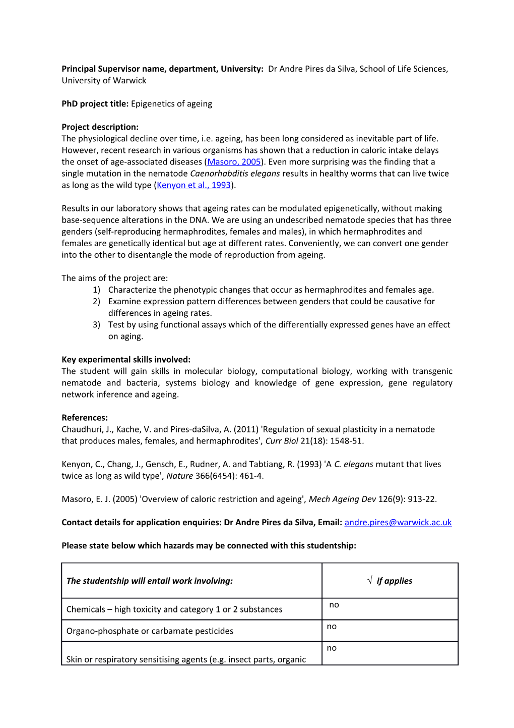 Phd Project Proposal Template 2012-13