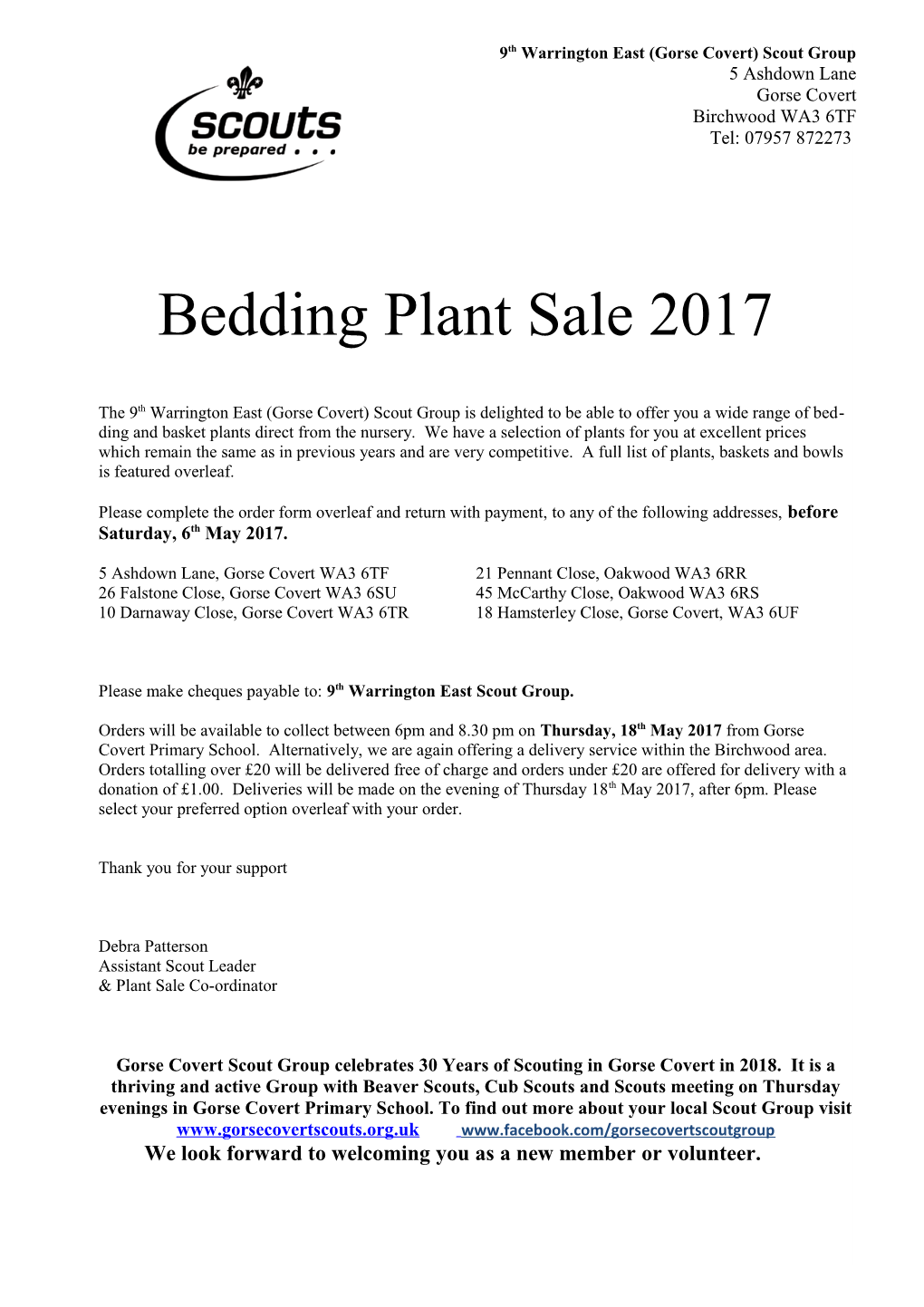 Bedding Plant Sale 2017