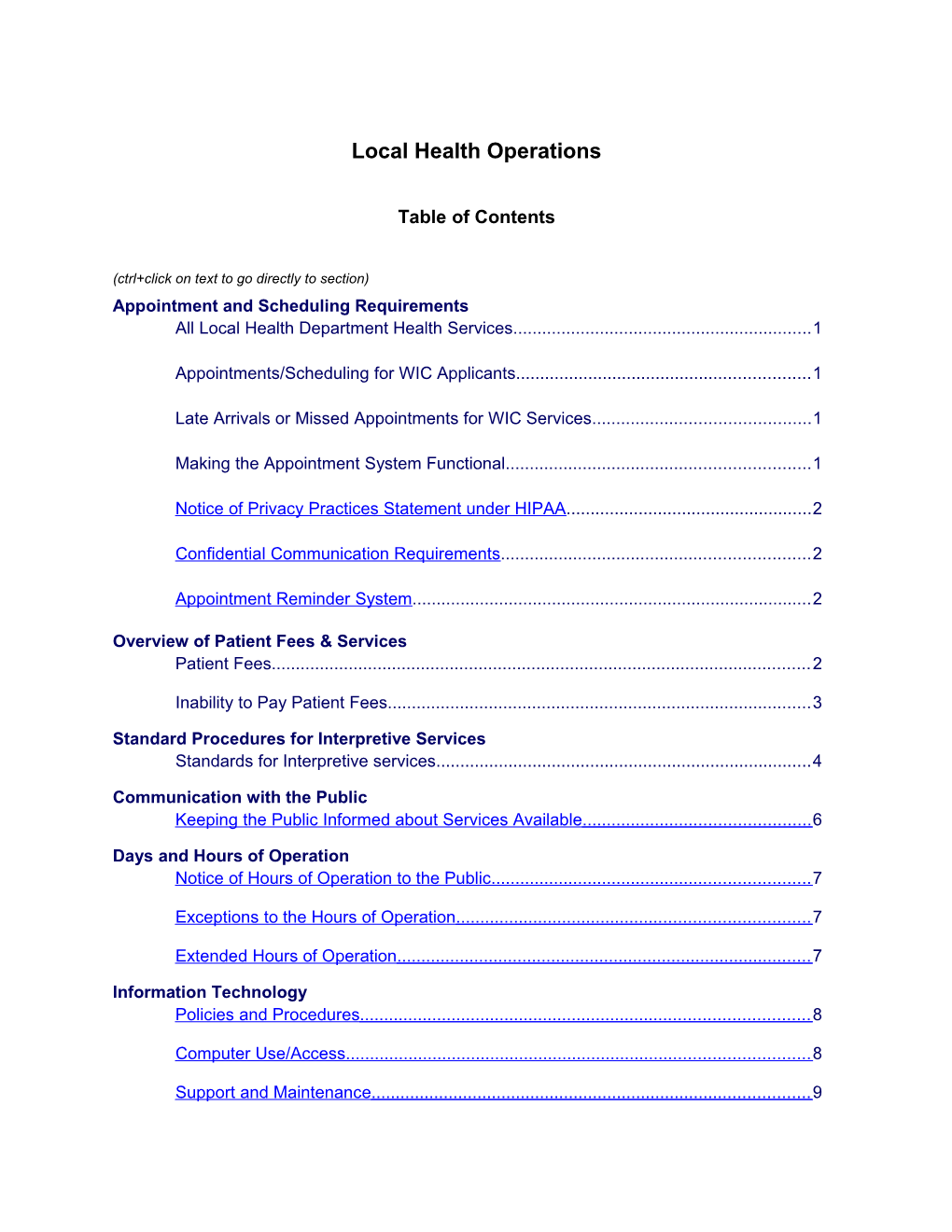 Appointment And Scheduling Requirements For Personal Health Services
