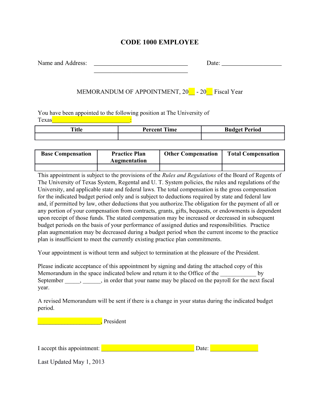 Health Affairs Form 10