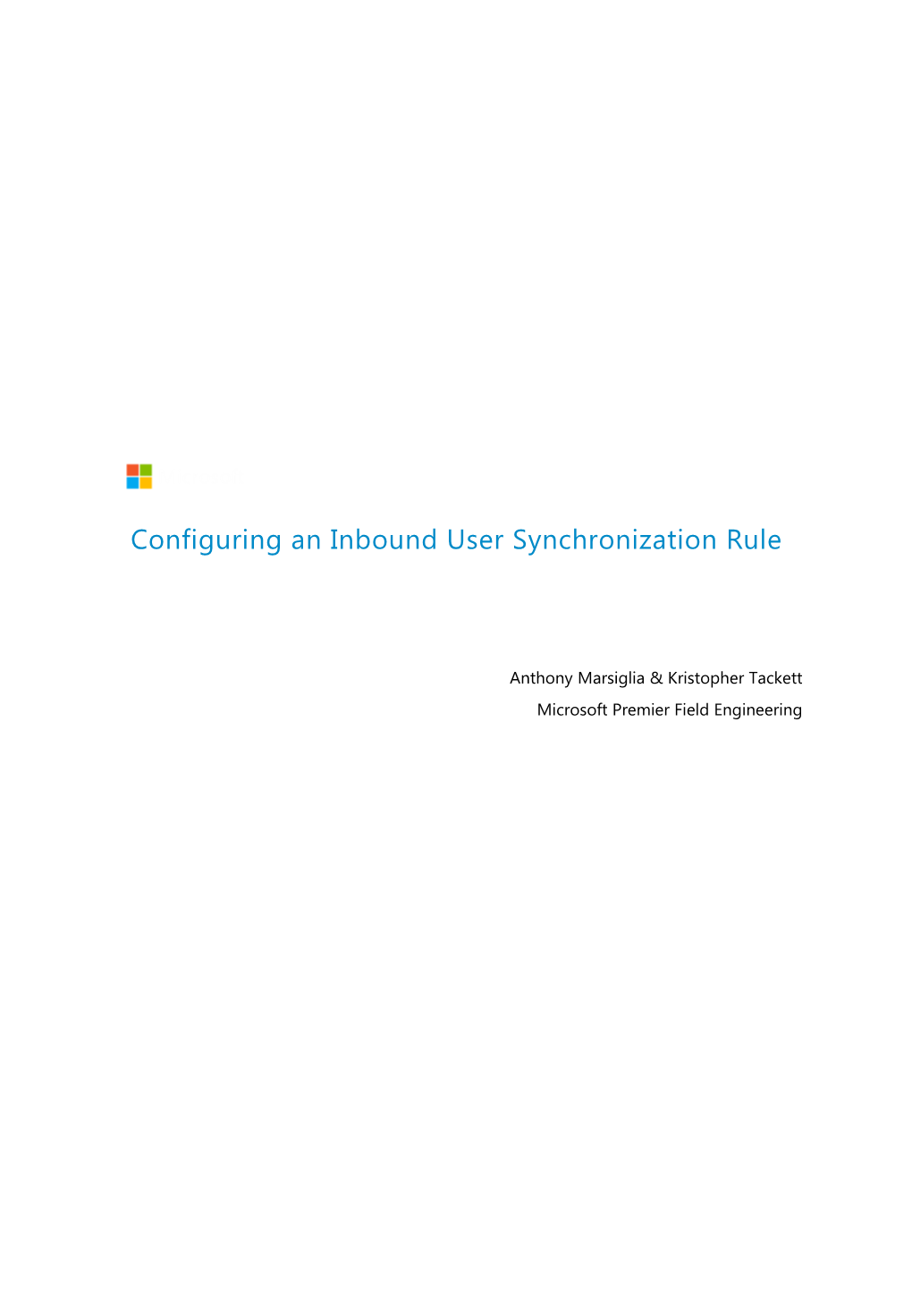 Configuring an Inbound User Synchronization Rule