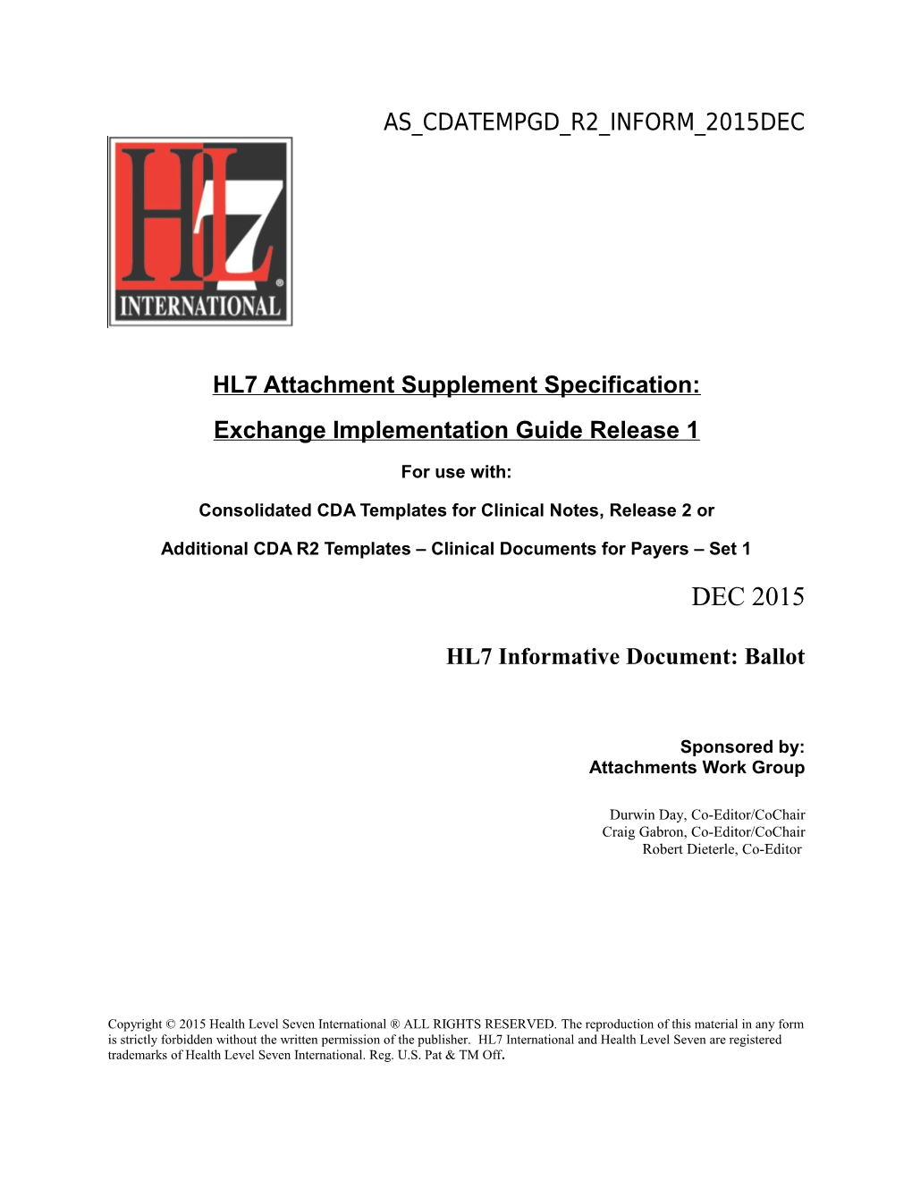 CDAR2 IG Supplement to IHE Consolidated Templated Guide