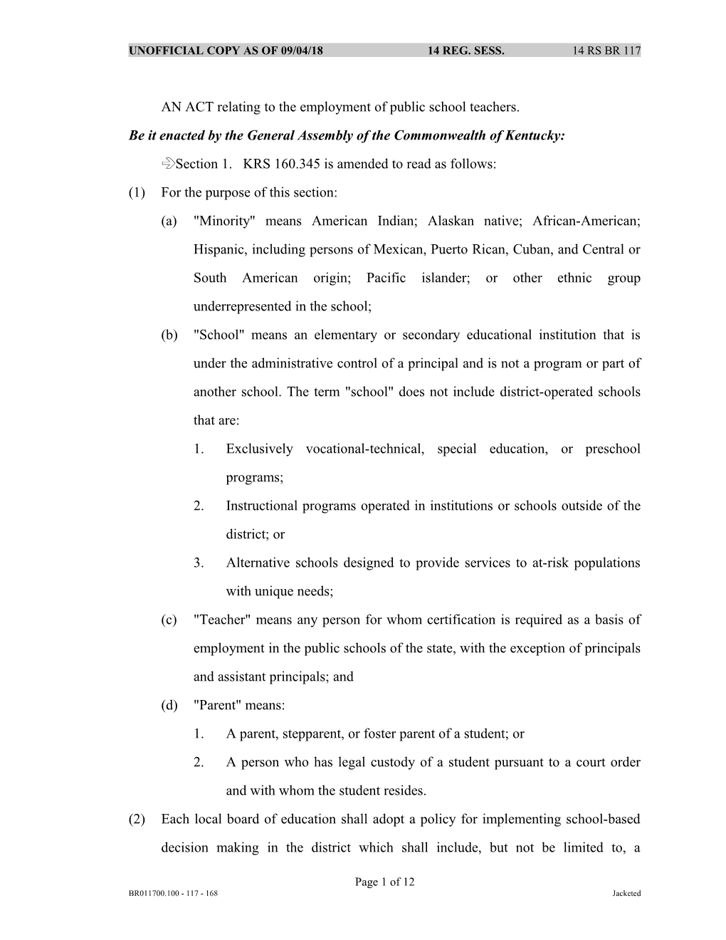 AN ACT Relating to the Employment of Public School Teachers