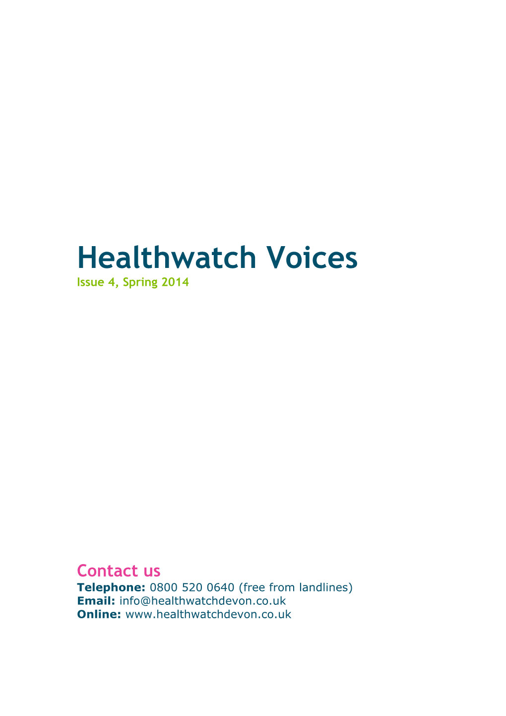 Healthwatch Voices