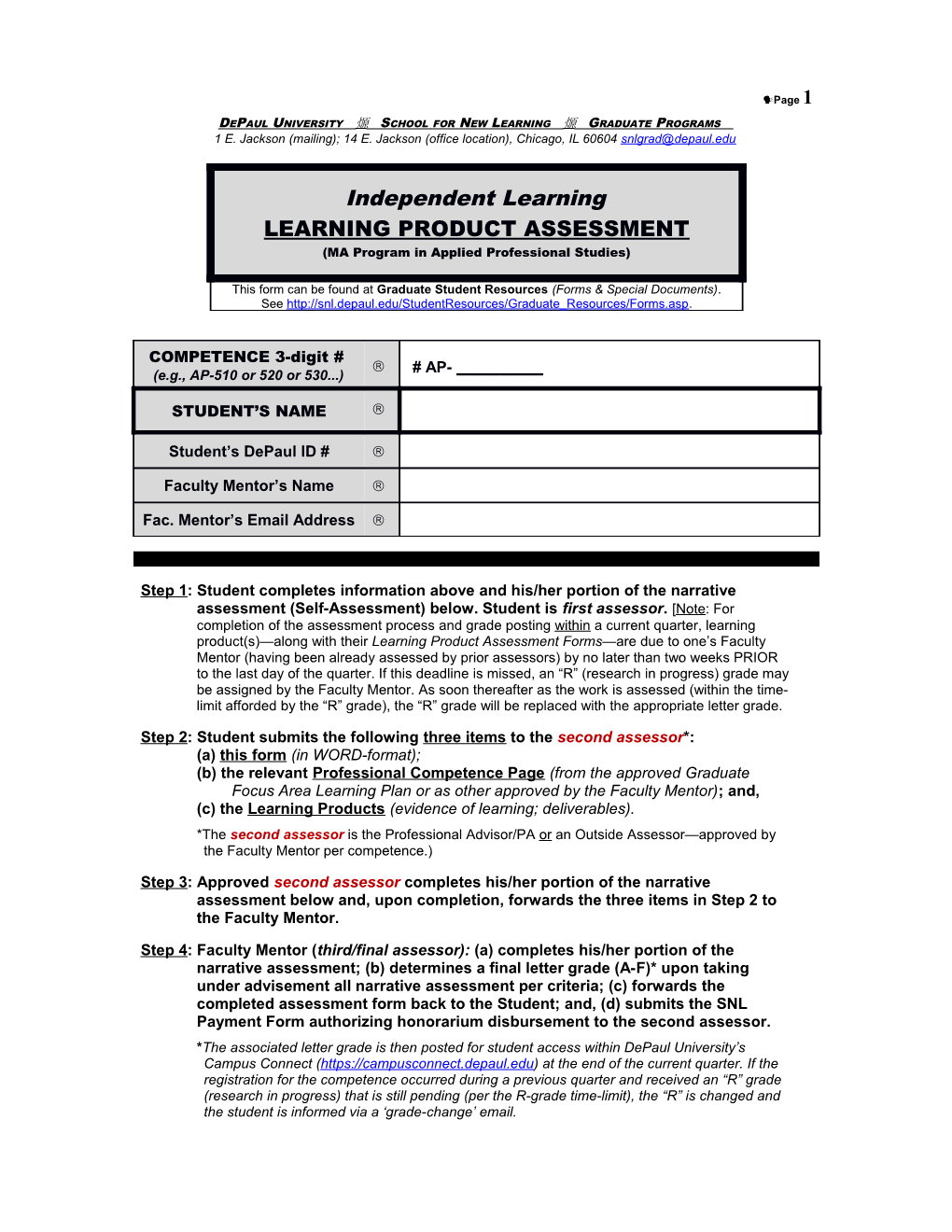 MAAPS Learning Product Assessment Form