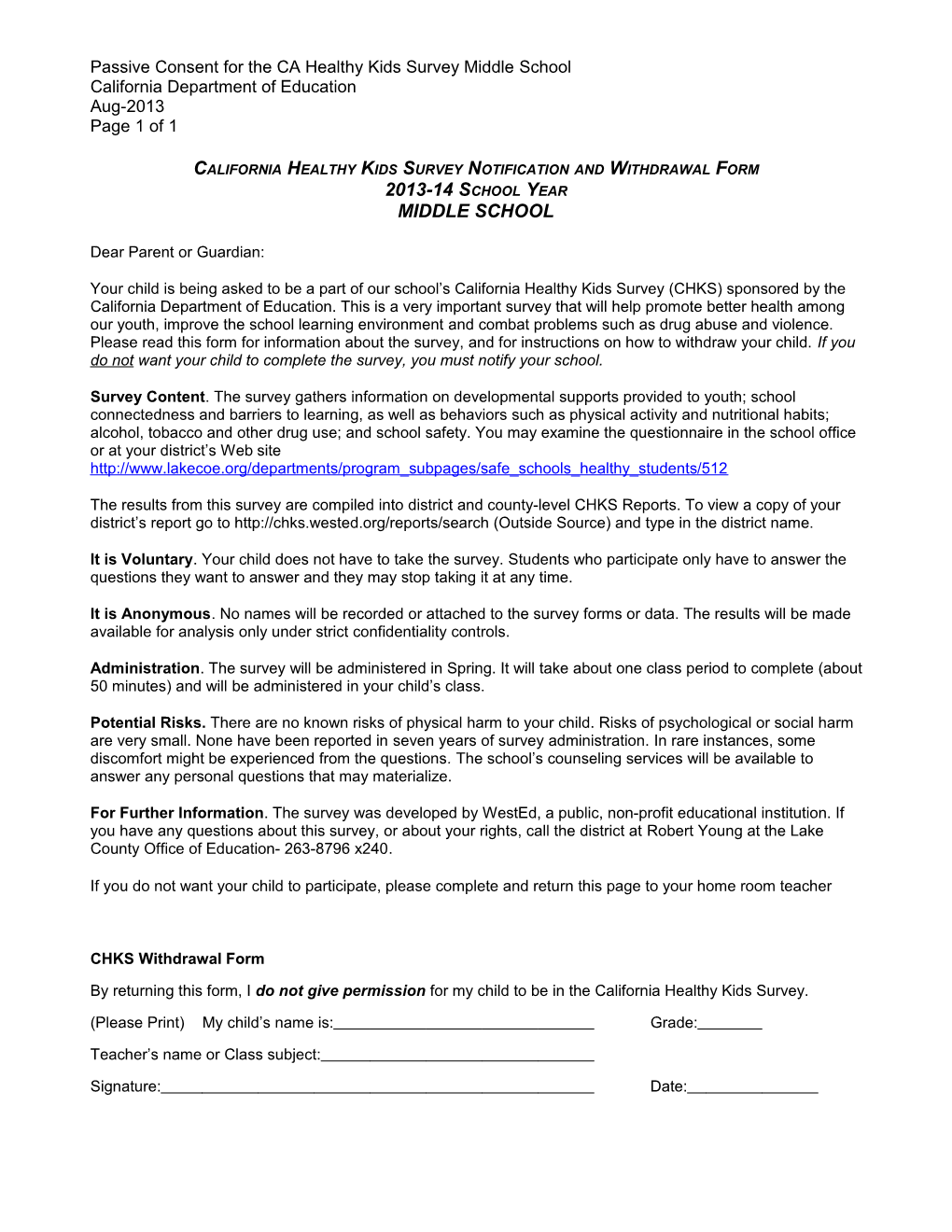 CHKS Passive Consent Form Middle School - Research (Ca Dept of Education) s1