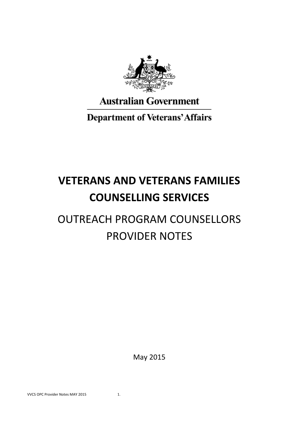 Veterans and Veterans Families Counselling Services