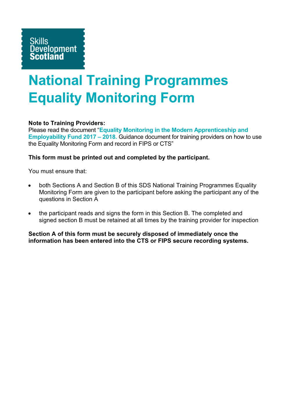National Training Programmes