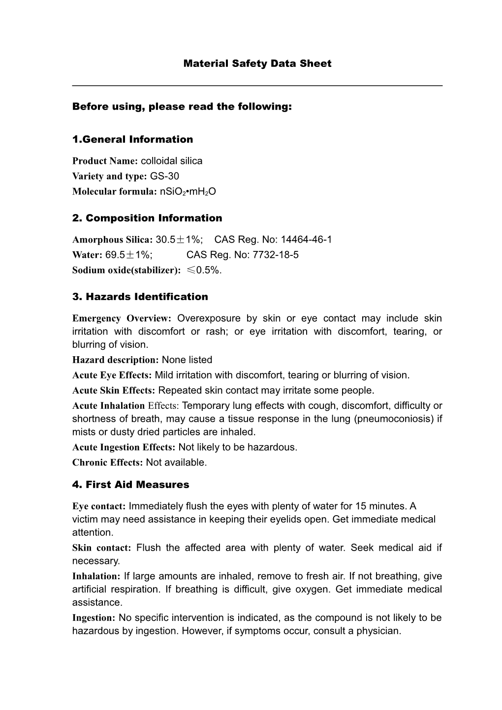 Yuda Colloidal Silica
