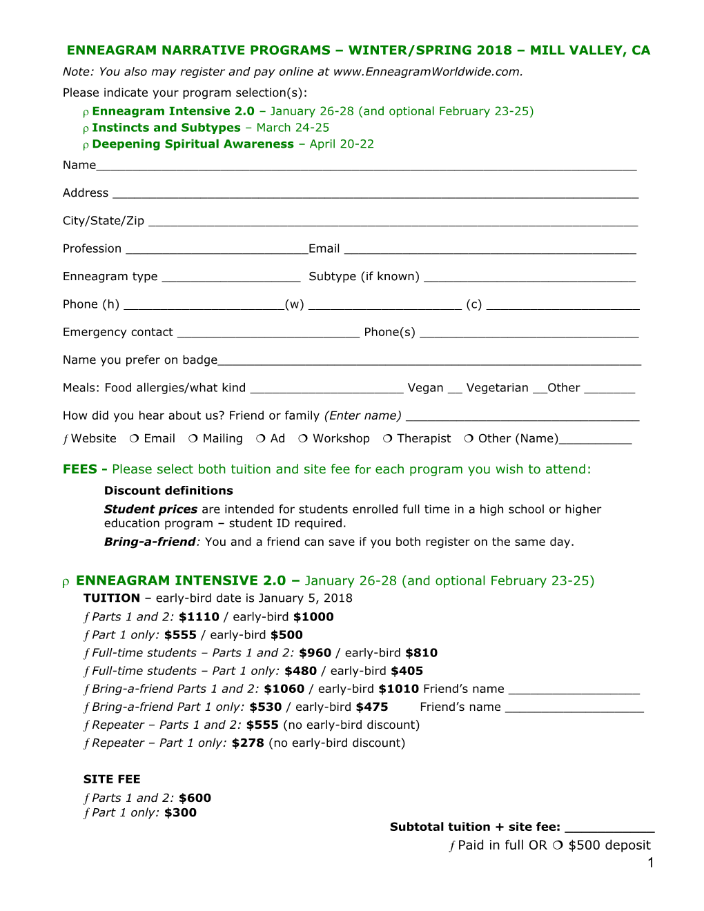 Eptp Registration Form for July 2010