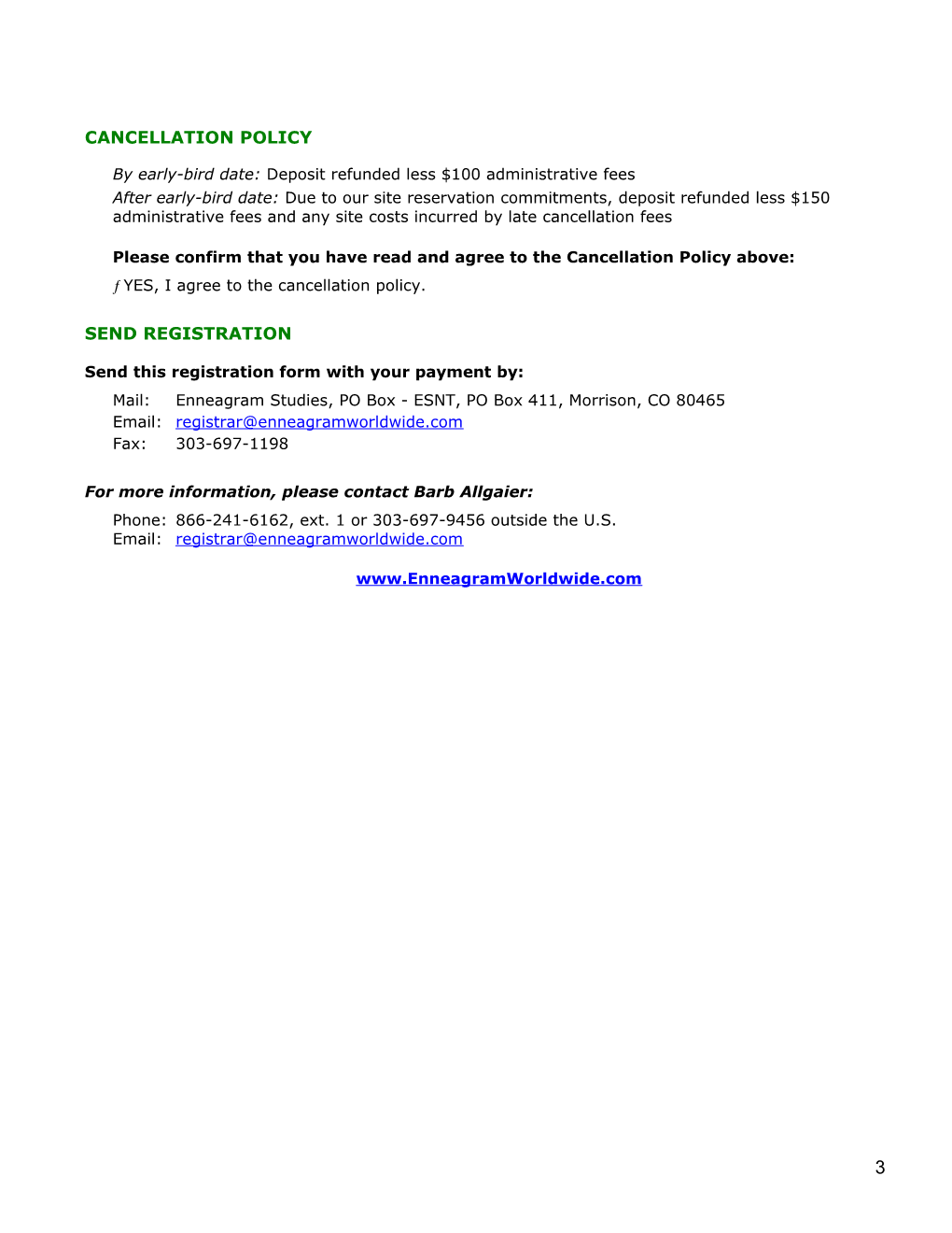 Eptp Registration Form for July 2010