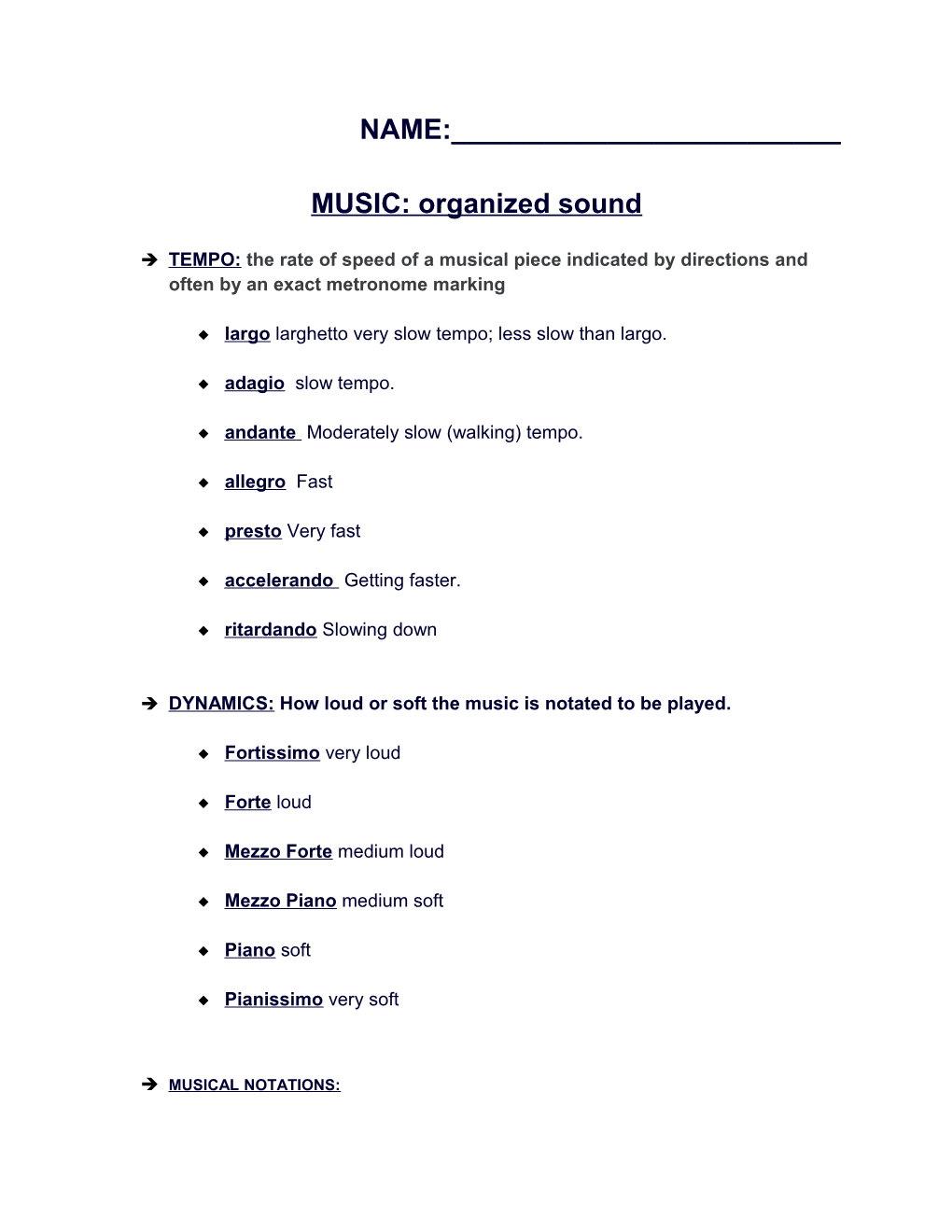 MUSIC: Organized Sound