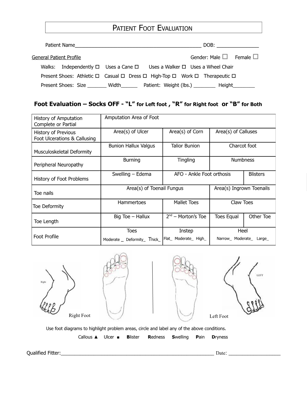 General Patient Profile Gender: Male O Female O