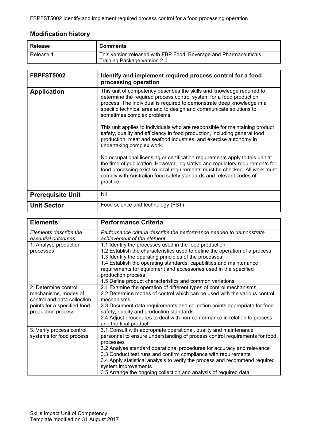 Skills Impact Unit of Competency Template s24