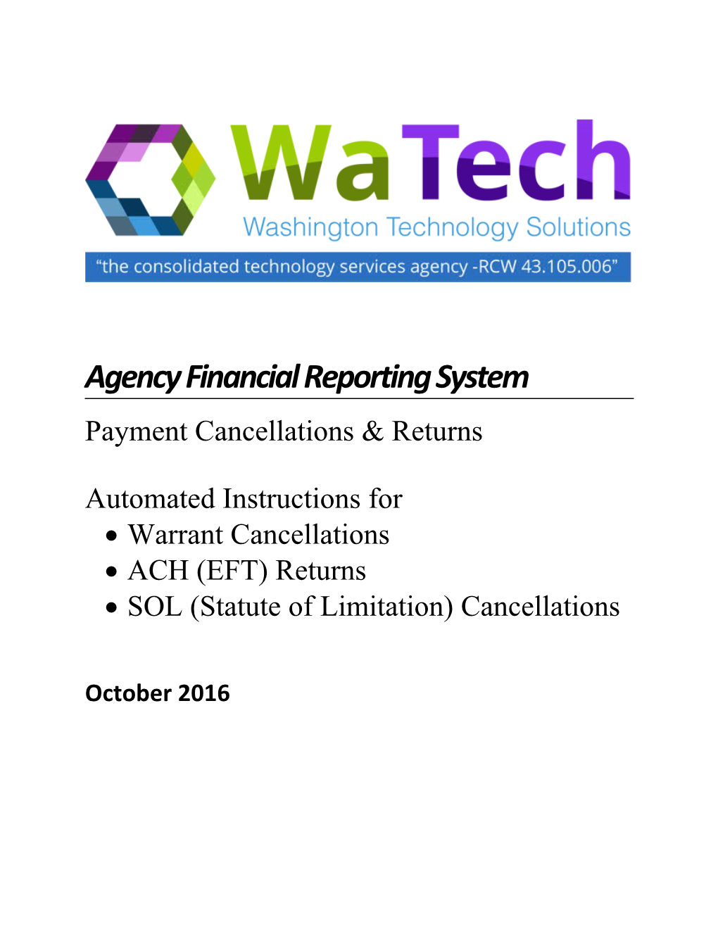 Agency Financial Reporting System
