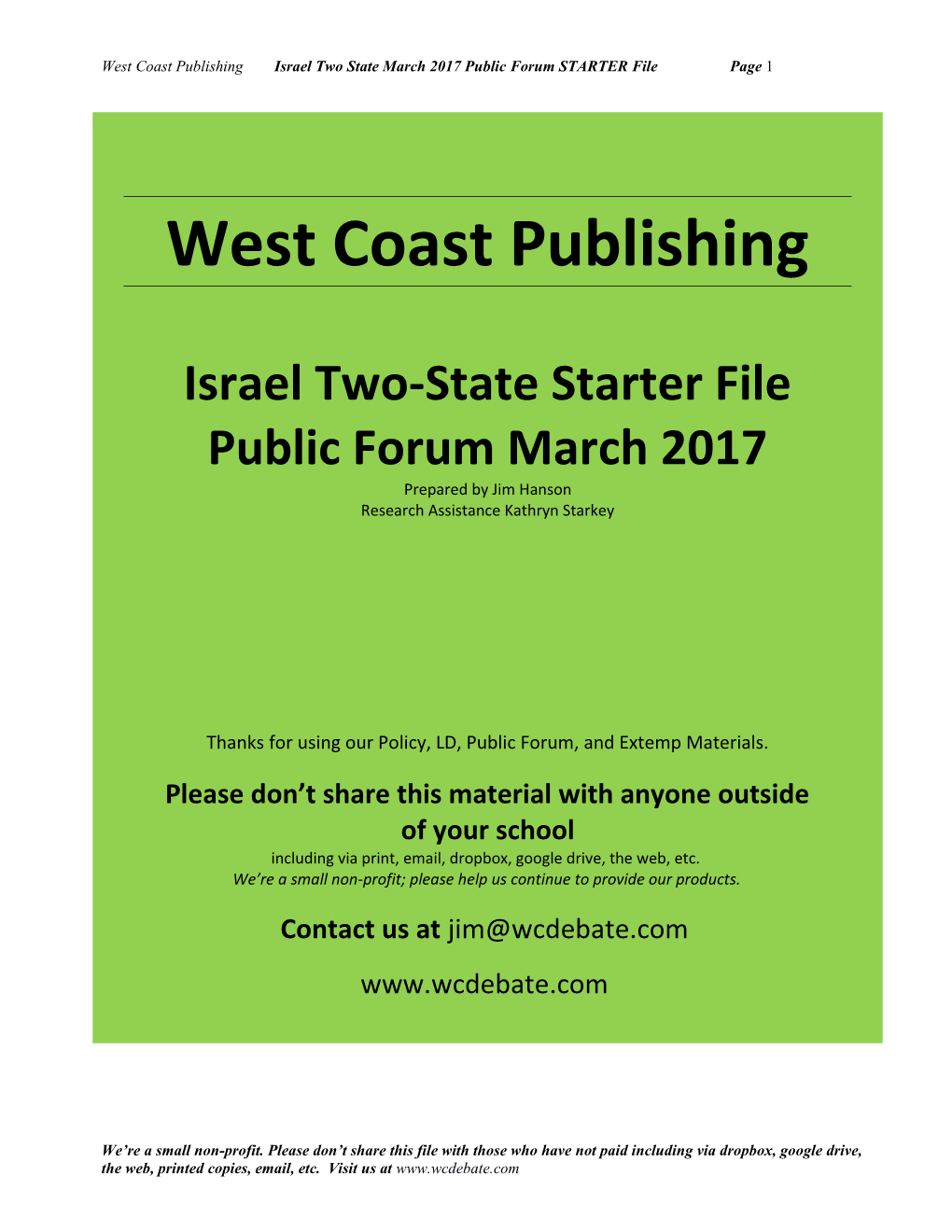 Israel Two State Starter File
