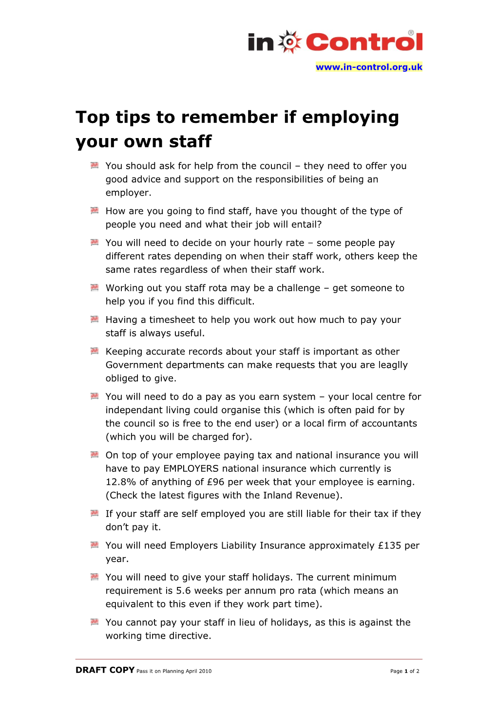 Top Tips to Remember If Employing Your Own Staff
